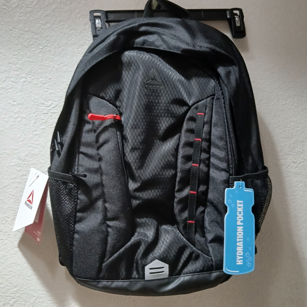 Reebok Black and Red Backpack